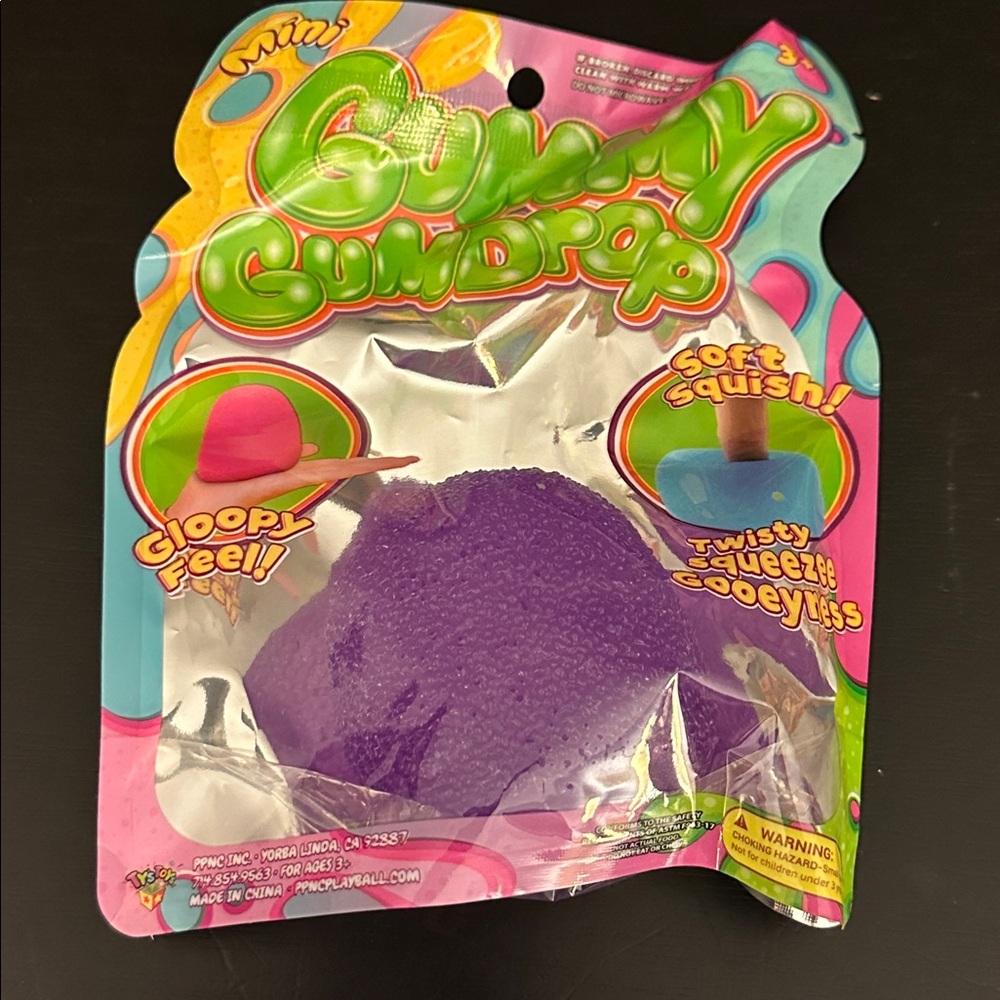 Gummy Gumdrop Purple Soft Squish Squishy Goo Sensory Toy